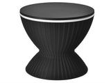Black Outdoor Imitation Rattan Ice Cooler Side Table 8Gal 2-Height Adjustable with Drain Plug 19316961