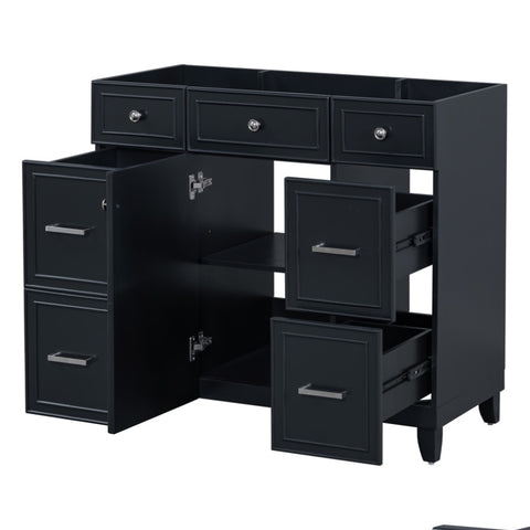 ZUN [Cabinet Only] 36" Bathroom Vanity-Black N729P171885B