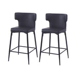 ZUN 28inch Counter Height Bar Stools Set of 2, Modern Bar Upholstered Chairs with PU Leather, Metal N762P199304B