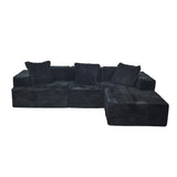 Compression Sectional Couch with Comfy Chaise, Boneless L Shape Sofa with Deep Seat, Minimalist W3341P346292