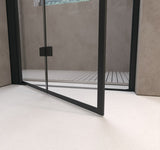 36 "x 72" Bifold Shower Door, 1/4" Tempered Glass, Matte Black Aluminum Frame, Explosion Proof W1675P307149