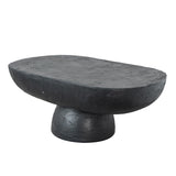 ZUN 36x24x15" Black Oval Coffee Table W2078P161504