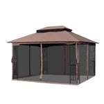 ZUN 13x10 Outdoor Patio Gazebo Canopy Tent With Ventilated Double Roof And Mosquito Net 16087130
