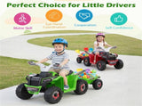 2 in 1 Kids Ride On ATV with Removable Trailer, 6V Electric Quad for Toddlers Ages 3 Green 27828029