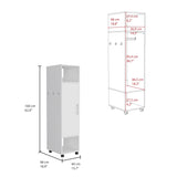 ZUN Cluster 63" Tall Wardrove One-Door Cabinet with Mirror, Three Shelves, Casters and Hanging Rod, B070P210732