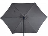 10FT Round Banana Hanging Patio Umbrella with 18 LED Lights, 6 Iron Ribs, Iron Straight & Curved 90913931