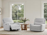 Dublin 30" Swivel Power Recliner Arm Chair Heathered Light Gray Polyester B2719P328581