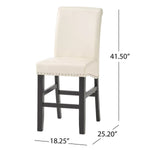 ZUN Contemporary leather counter stools,Ivory dining chairs with nail-head decoration ,25 N780P168429