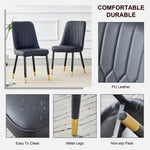 ZUN Black dining chairs and living room chairs. PU material and metal legs, suitable for kitchen, living W1151118969