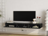 Floating TV Stand Wall Mounted with 16 Color LEDs,67" Modern TV Stand, Floating TV Cabinet W1321P220184
