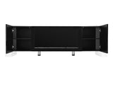 ON-TREND Modern TV Stand 34.2" Non-heating Electric Fireplace, High Gloss Entertainment Center 85586042