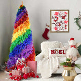 6ft Rainbow Spiral Christmas Tree, 1248 Branch Tips, Colorful PVC Artificial Holiday Tree with 84468367