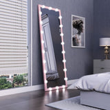 Hollywood Full Length Mirror with Lights Full Body Vanity Mirror with 3 Color Modes Wall Lighted W70881113