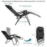 ZUN Infinity Zero Gravity Chair Pack 2, Outdoor Lounge Patio Chairs with Pillow and Utility Tray 96615684