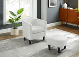 Modern Accent Chair,Upholstered Arm Chair Corduroy Single Sofa Chair with Ottoman Foot Rest Comfy W2582P179913