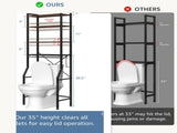 Over Toilet Bathroom Organizer, 4-Tier Adjustable Storage Rack, Space-Saving Shelf for Tight Areas, 95769194