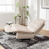 Ivory recliner, reclining lazy chair, mobile phone holder, large and comfortable reading chair, W1170P183257