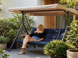 Outdoor Swing Cushions 60 Inch, Waterproof 4" Thick Porch Swing Cushion Replacement with Backrest 87425126