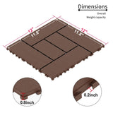 DIY friendly, easy to clean interlocking deck tiles, 11.8"x11.8" patio flooring 44 pieces per 90862362