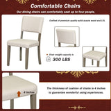 5-Piece Retro Round Dining Table Set with Curved Trestle Style Table Legs and 4 Upholstered Chairs 22968262