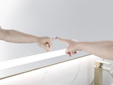 84 x 48 Inch LED Bathroom Mirror with Front and Backlight, Wall Mounted Vanity Mirror with Aluminum W2287P282006