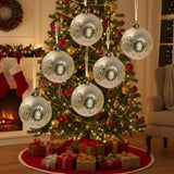 6PCS Set Christmas Ball Ornaments 3.9" Glass Hanging Balls for Tree Decor Holiday Party Set FBA 95151173