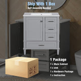 ZUN 30" Bathroom Vanity , Modern Bathroom Cabinet with Sink Combo Set, Bathroom Storage Cabinet with a WF321698AAE