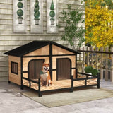 ZUN Dog House- Natural Wood 41863210