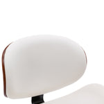 ZUN HengMing Bentwood Adjustable Bar Stools , Upholstered Swivel Barstool, white PU Leather Barstools W21241142