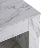 ZUN Modern Coffee Table with LED Light, Faux Marble High Glossy Coffee End Table with Open Storage for 04965894