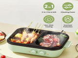 2-in-1 Electric Hot Pot & Grill Combo, Dual Separate Temperature Control, Non-Stick Die-Cast 10655082