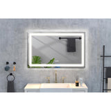 ZUN 48x36 Inch LED Bathroom Mirror with Frontlit and Backlit, Wall Mounted Vanity Mirror with Smart 11754489