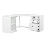 57.68" Modern L Shaped Executive Desk with 2 Storage Cabinets and 3 Drawers,Corner Writing 84716179
