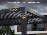 10' x 10'Pergola Modern Style with Adjustable Louvers for Outdoor Roof, Garden, Easy Assembly, 51480897