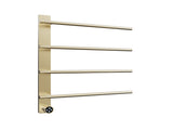 Brushed Gold Heated Rack for Bathroom,Wall Mounted with Intelligent Touch Screen Timer, 4-Bar 79992665