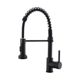 ZUN Commercial Black Kitchen with Pull Down Sprayer, Single Handle Single Lever Kitchen Sink W1932P171816