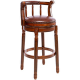 Seat Height 29.5'' Wooden Swivel Barstool 360 Degrees Swivel Barstools Chair for Home Kitchen W2195135472