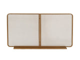 Gold TwoPanel Freestanding Fireplace Screen, 50" W 35" H Iron Mesh Fire Spark Barrier for Home N775P528961G