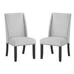 ZUN Hirima Modern Elegance Dining Chairs Set of 2 - Light Gray Upholstery with Matte Black Nailhead Trim T2574P248596