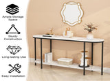Console Table 2 Tier Entryway Table with Storage Shelves Faux Marble 40107718