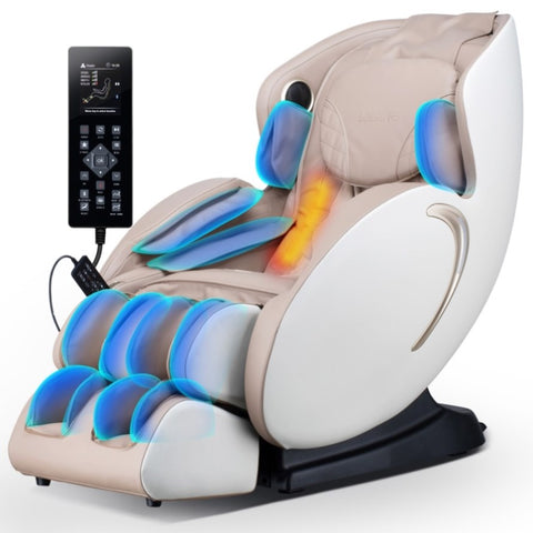 ZUN BOSSCARE 3D Zero Gravity Massage Chair,Full Body Shiatsu Recliner with APP Beige W730P162476