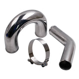 Universal 3" Aluminum Turbo Intercooler Pipe Tube Kit w/ Silicone Hose Clamps 50382334
