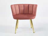 Modern PINK dining chair with iron tube golden color legs, velvet and comfortable W234P256810