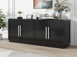 TREXM Sideboard Buffet Cabinet with Storage, Buffet Cabinet with Adjustable Shelves and Silver N715P192557B