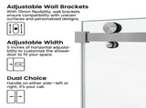 60*66" Fixed & Sliding Shower Door, Square Tube Hardware, Clear Glass Shower Door, 3/8 SGCC 48933268
