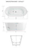 67" Acrylic Freestanding Bathtub, Modern & Contemporary Design Soaking Tub with Toe-tap Drain in W2568P166065