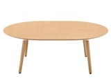 3-in-1 Extendable Dining Table, 43.3" Round to 74.8" Oval Kitchen Table with Solid Wood Legs & W2920P420922