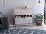 DEPOT E-SHOP Staten Bar Cabinet, Two Door Flexible Cabinets, Light Gray B097133181