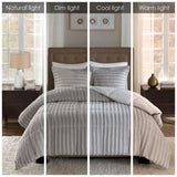 King/Cal King Faux Fur Comforter Mini Set B03596920