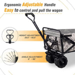 ZUN Collapsible Heavy Duty Beach Wagon Cart Outdoor Folding Utility Camping Garden Beach Cart with 16455190